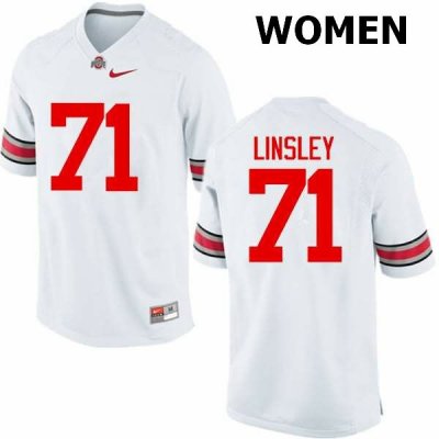 Women's Ohio State Buckeyes #71 Corey Linsley White Nike NCAA College Football Jersey Colors AJF1044IP